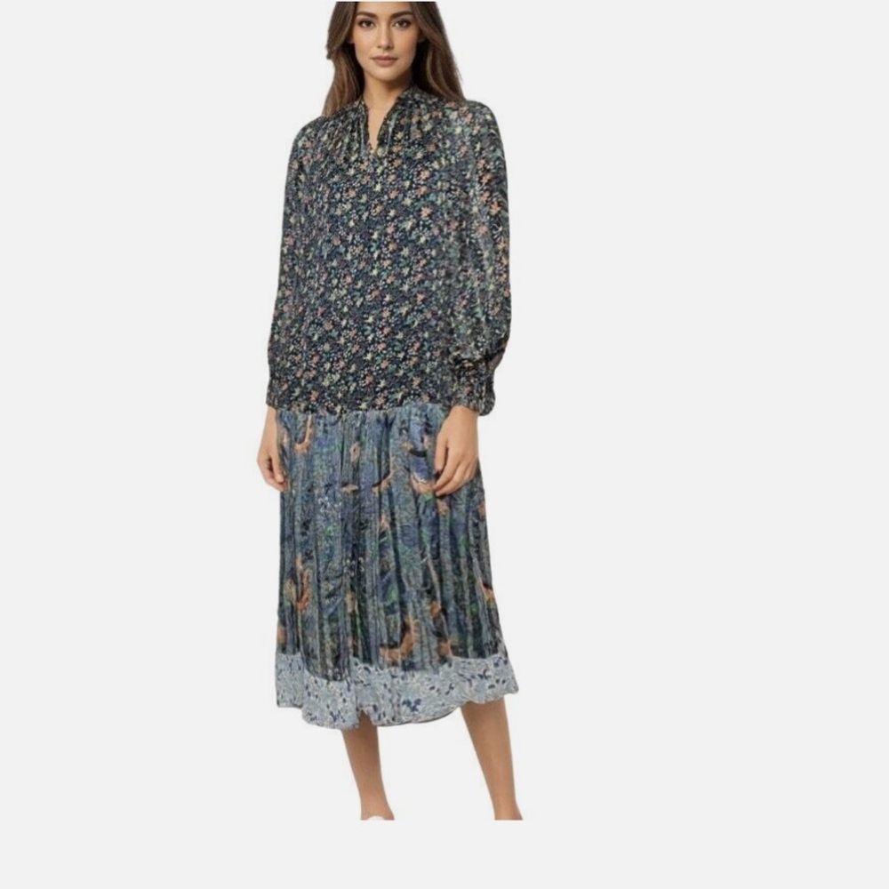 Code X Mode Floral Long Sleeve Chiffon Dress Size XS
